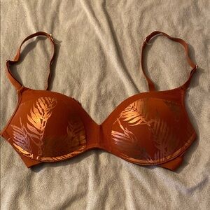 LIVELY Wireless Push Up Gold Leaf Print Bra